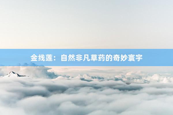 金线莲：自然非凡草药的奇妙寰宇