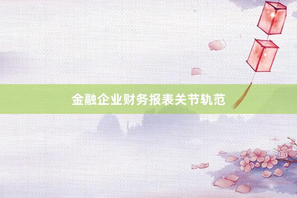 金融企业财务报表关节轨范